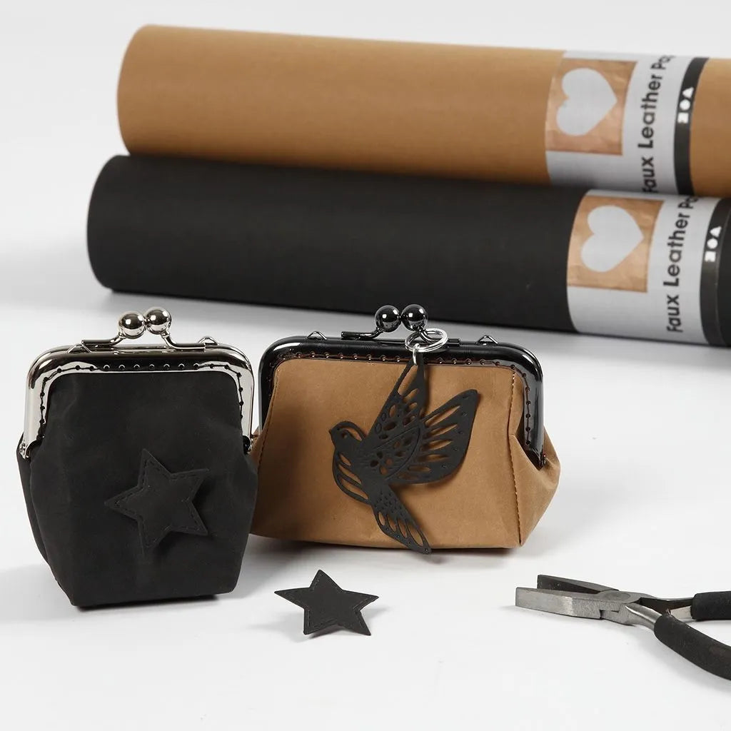 Faux Leather Paper Roll - Black