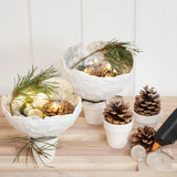 Flower Pots, H: 4.6 cm, D: 5.2 cm, 6 pcs, white