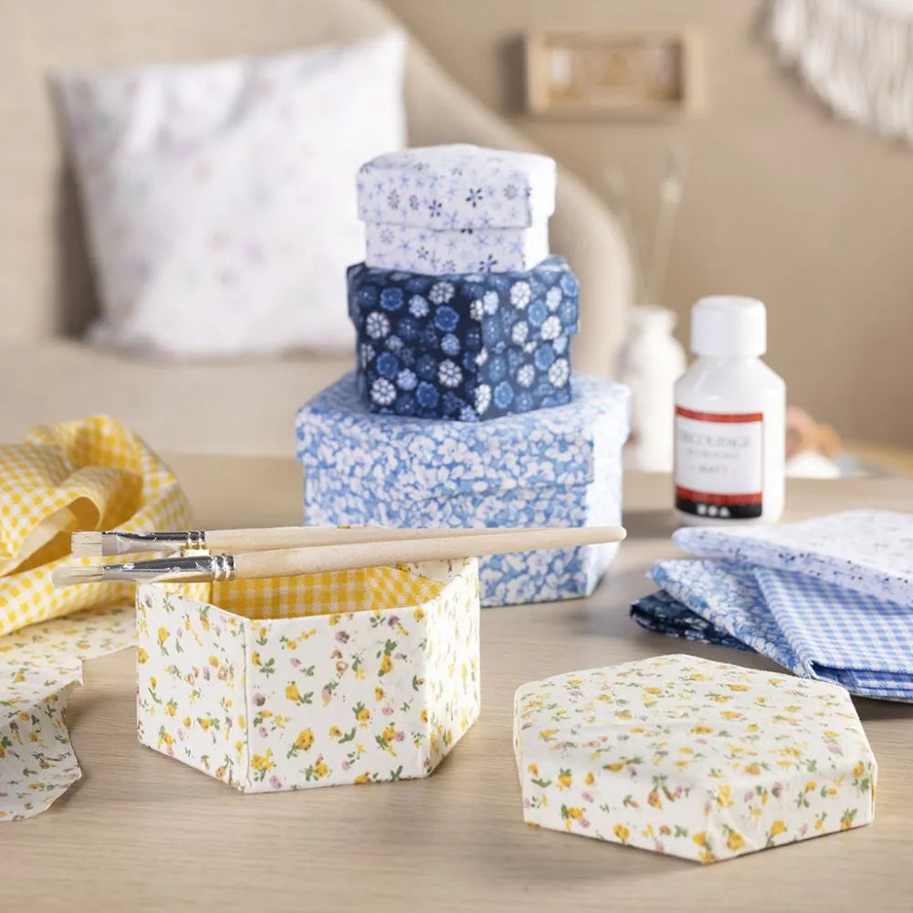 Hexagonal Boxes, D: 6.5+8+10+12 cm, H: 4+5+6+7 cm,
