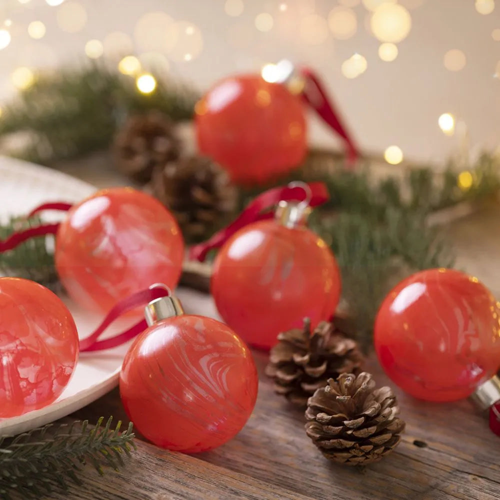 Glass Ornaments 8.9 cm - Transparent (6 Pcs)
