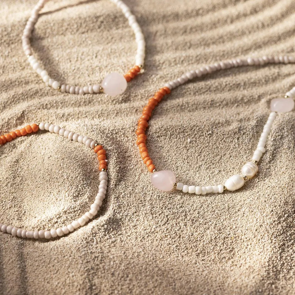 Mini Craft Kit Jewellery Rose Quartz Necklace And Bracelet