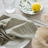 Mini Craft Kit Embroidery Napkin Dusty Green