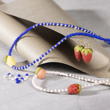 Craft Kit Jewellery Necklace And Earrings - Royal Blue & Fruits