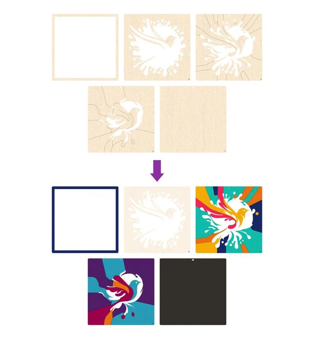 Splat Planet Wood Art Kit - Hummingbird