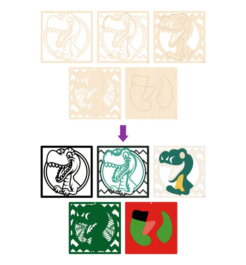 Splat Planet Wood Art Kit - Dinosaur