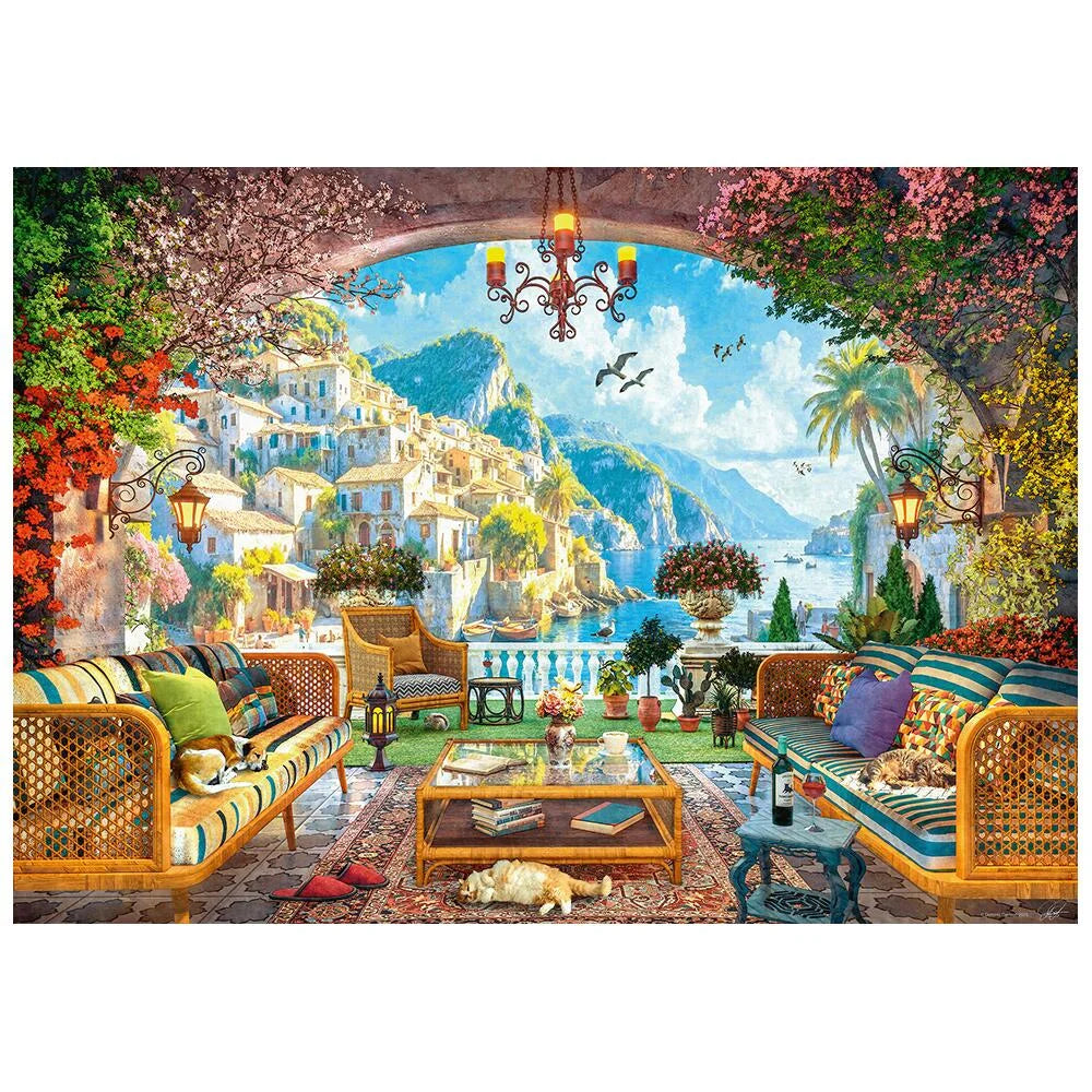 1000 Piece Jigsaw Puzzle - Mediterranean Terrace View