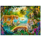 500 Piece Jigsaw Puzzle - Tiger Family In Oasis
