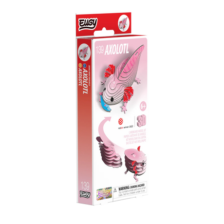 Eugy Axolotl 3D puzzle packaging on a white background