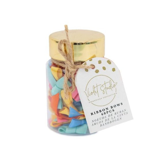 V Studio Ribbon Violet Studio Ribbon Bow Jar - Brights - 60 Pieces