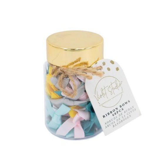 Violet Studio Ribbon Bow Jar - Pastels - 60 Piece
