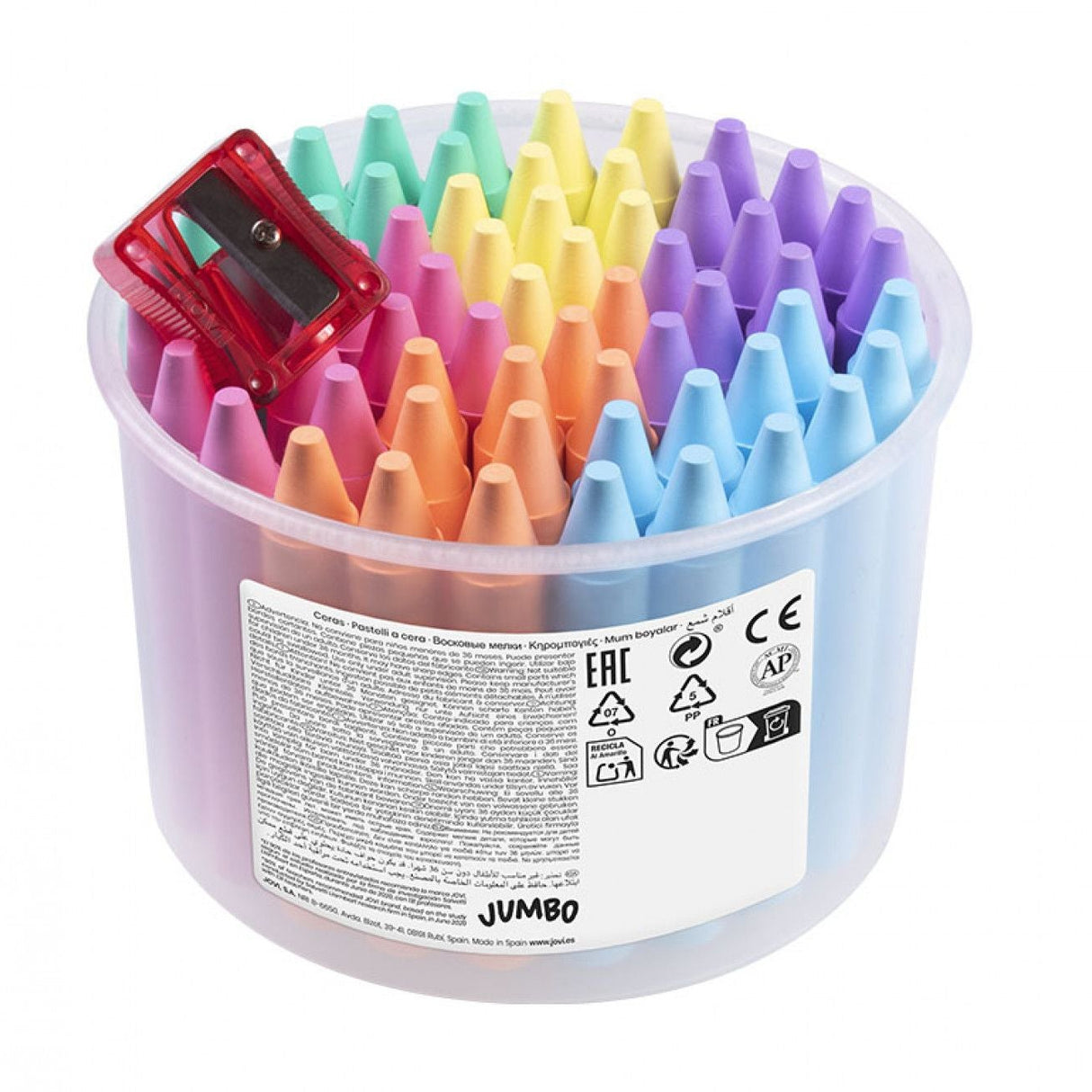 Jovi Jumbo Jar Wax Crayons - Pastel (60 Pack)
