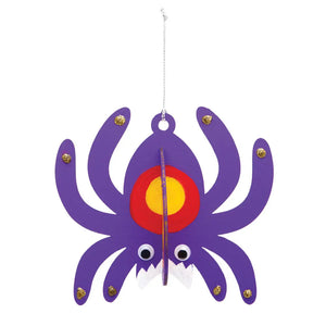 Wooden 3D Spider Decorations (Pack of 6)
