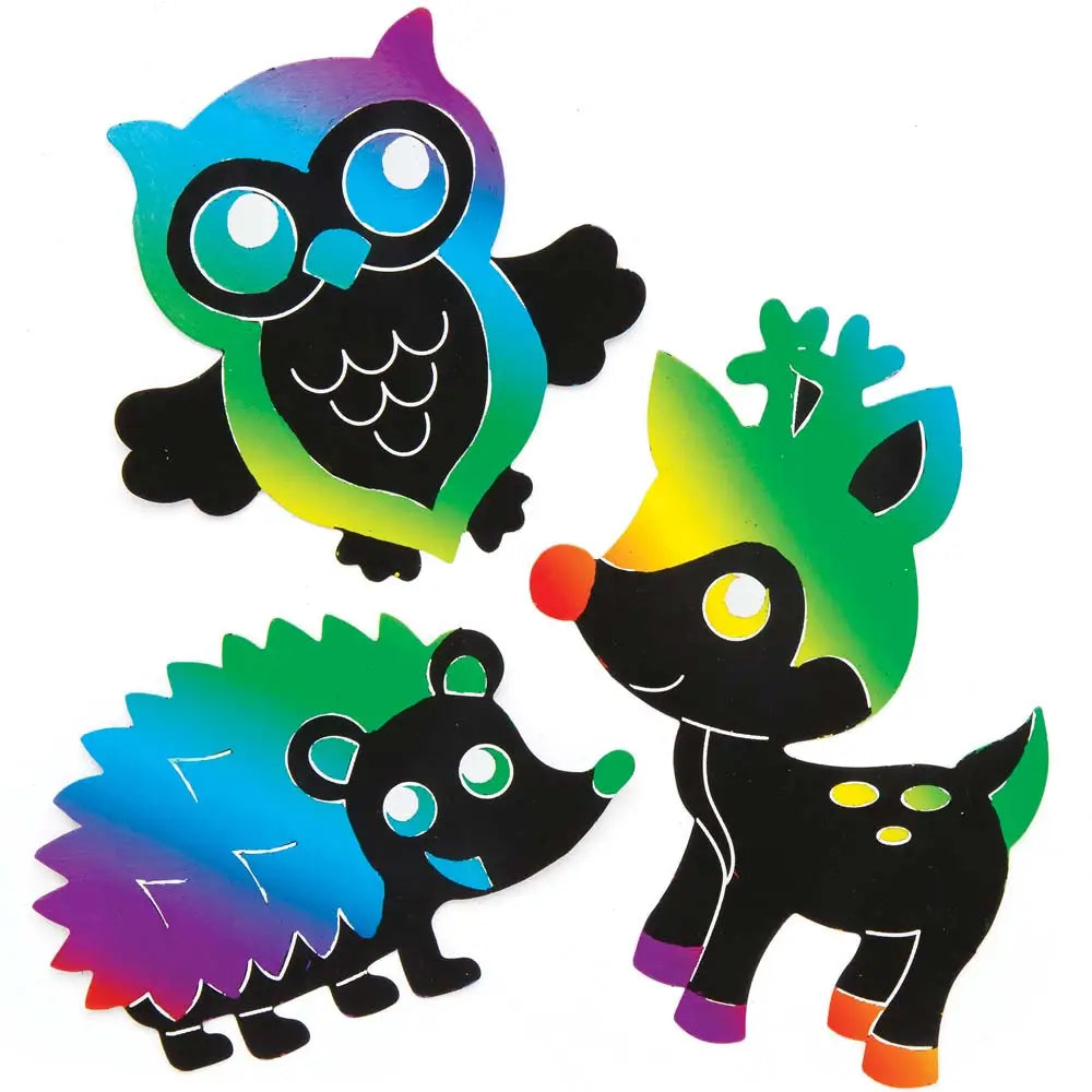Woodland Animal Scratch Art Magnets (Pack of 10)