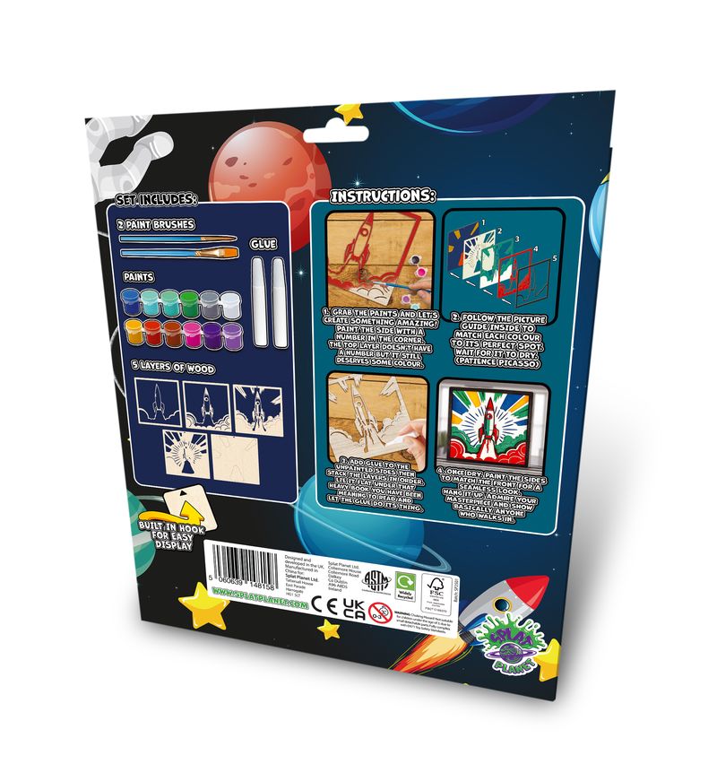 Splat Planet Wood Art Kit - Spaceship