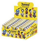 Display of Marvel Rivals collectible bag clips with character illustrations on a white background.