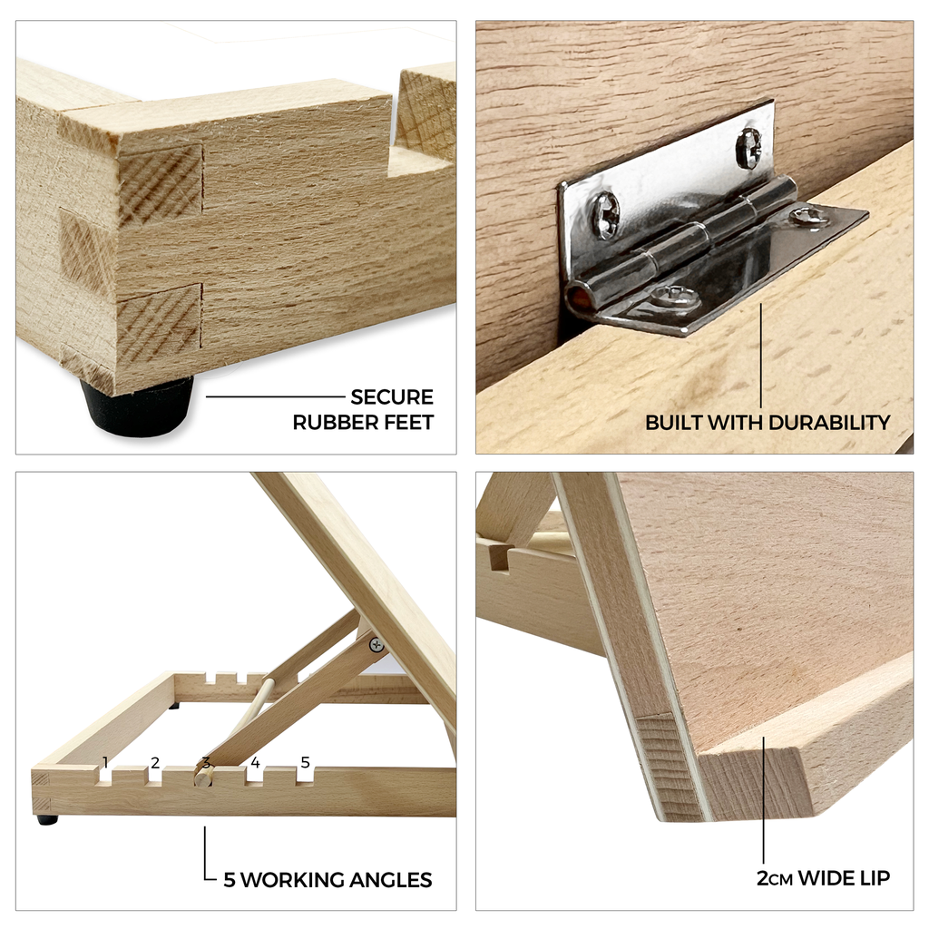 Zieler A3 Wooden Table Top Easel - 5 Adjustable Angles