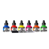 Daler-Rowney FW Acrylic Ink Bottle 6-Color Neon Set with Empty Marker