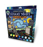 Starry Night themed wooden art craft kit packaging with paint palette and tree design.