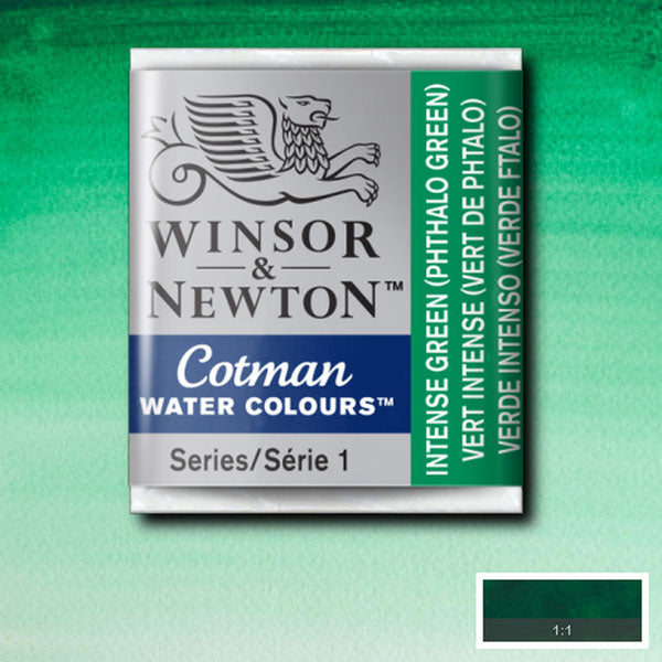 Cotman Watercolour Intense Green (Phthalo Green) Half Pan