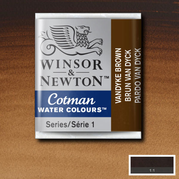 Cotman Watercolour Vandyke Brown Half Pan