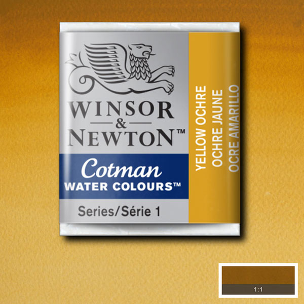 Cotman Watercolour Yellow Ochre Half Pan