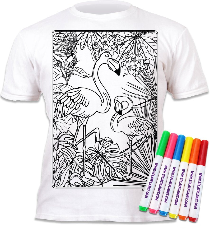 Splat Planet PYO T-Shirt: Flamingo (Size 9 -11 Years)