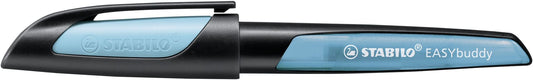 Ergonomic School Fountain Pen - STABILO EASYbuddy - M Nib - Black/Sky Blue