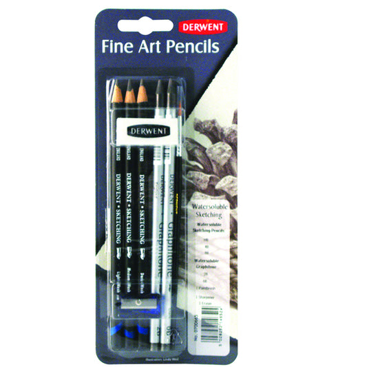 Derwent Mixed Media Blister 8 Pack - Watersoluble Sketching Pencil