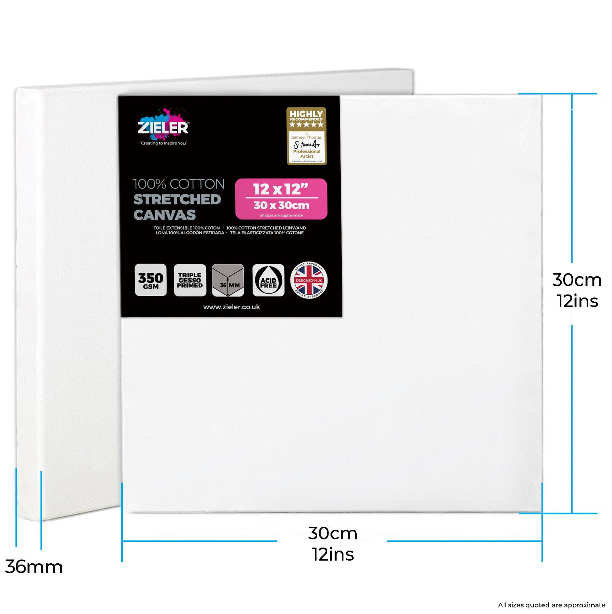 Zieler Deep Edge Canvas - 30x30cm (350gsm)
