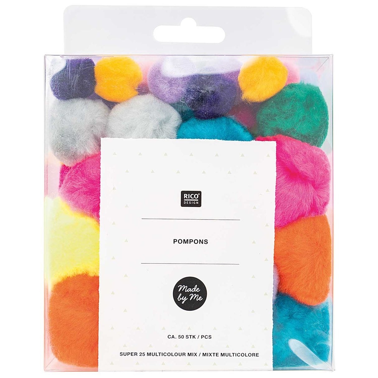 POMPONS SUPER 25 MULTICOLOUR 25x15MM,