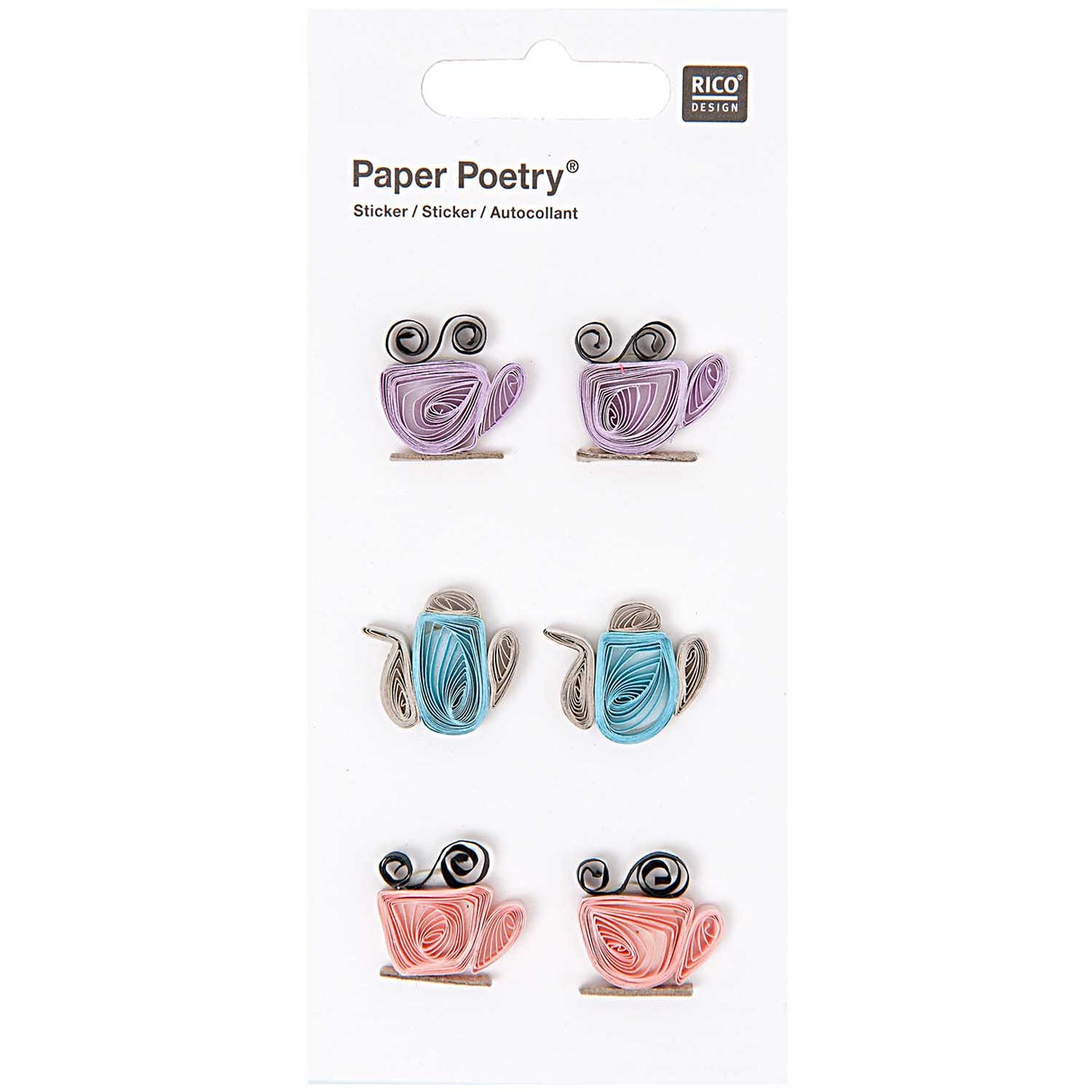 QUILLING STICKERS, TEATIME