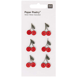 QUILLING STICKERS, CHERRIES