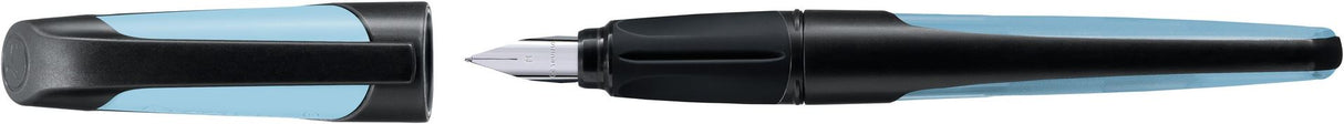 Ergonomic School Fountain Pen - STABILO EASYbuddy - M Nib - Black/Sky Blue