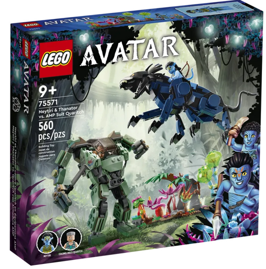 Lego Avatar Neytiri and Thanator vs  AMP Suit