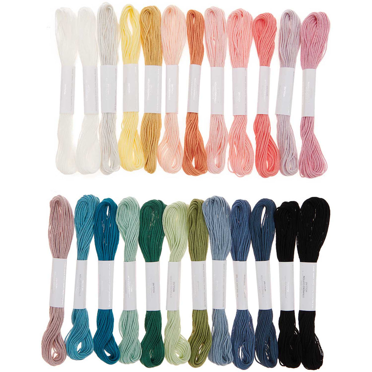 Stranded cotton set multicolour pastel, 24 pieces