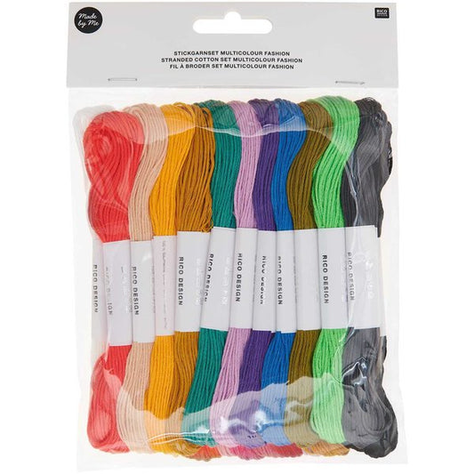 Stranded cotton set multicolour fashion, 24 pieces