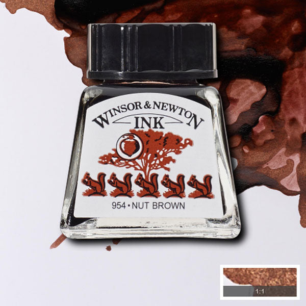 Winsor & Newton - Drawing Ink - 14ml Nut Brown