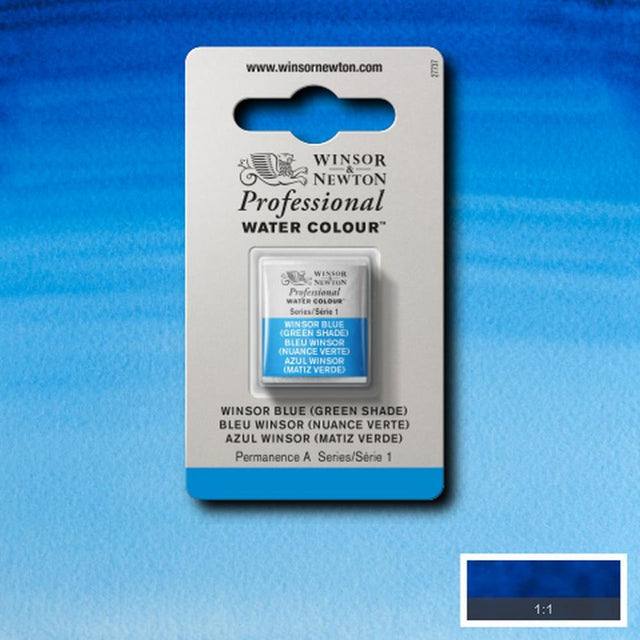 Winsor Blue Green Shade Half Pan - S1 Professional Watercolour