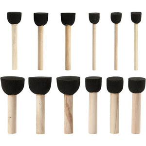 Foam Stencil Brushes, D: 13-20-25-35 mm, 12 pcs