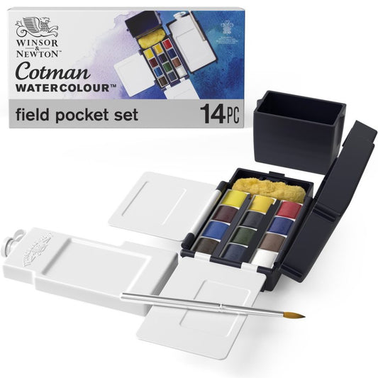 Cotman Watercolours Field Box - 12 Half Pans. Product code: 0390639 Barcode: 5012572005845