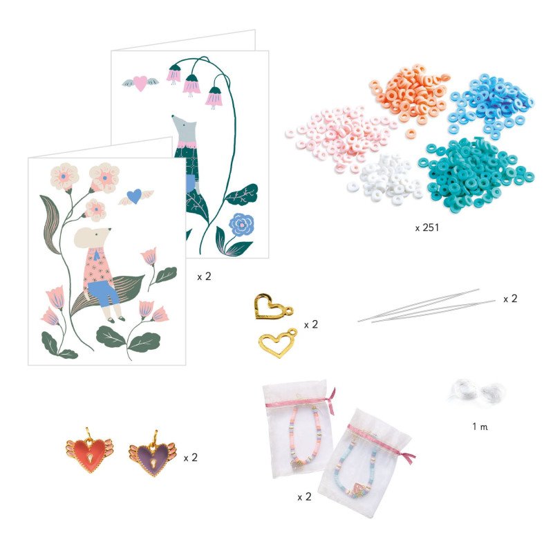 Djeco Heart Heishi Bracelet Craft Kit