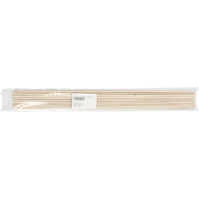 Pack of 10 beige wooden craft sticks, 60 cm long and 6 mm in diameter, packaged in clear plastic.