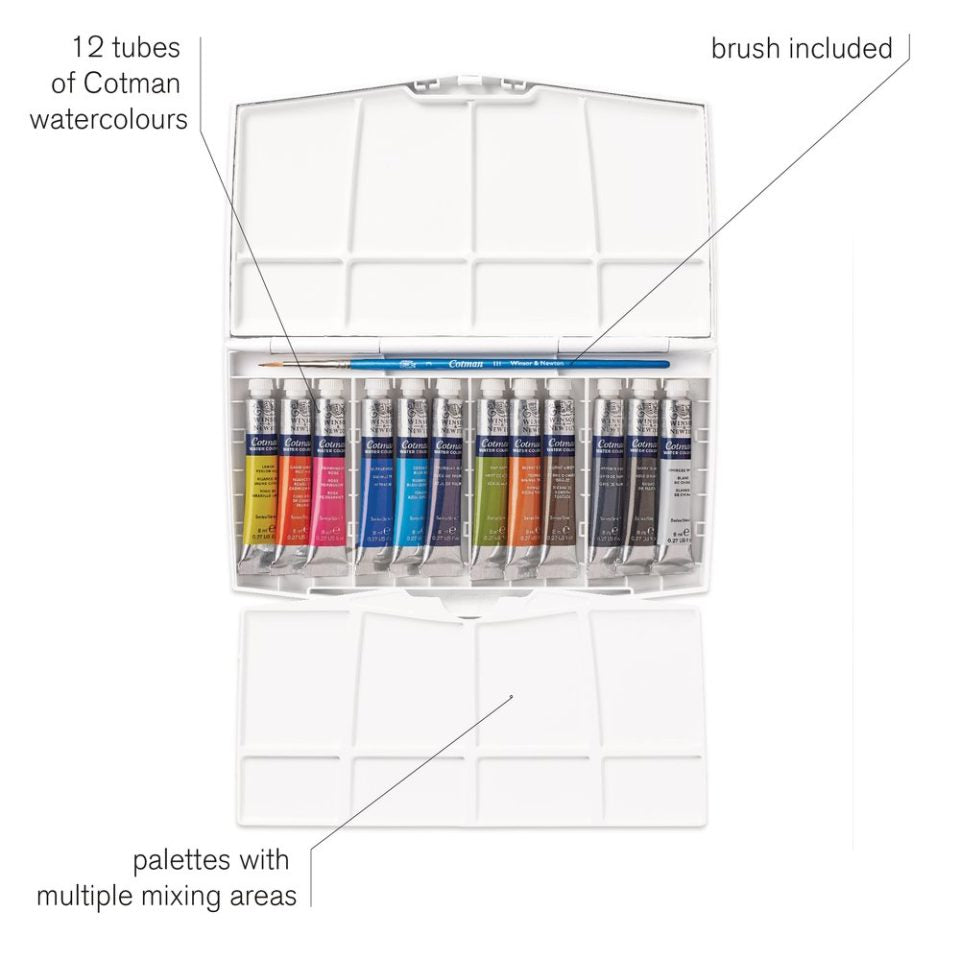 Cotman Watercolours Painting Plus Tube Set. Product code: 0390377 Barcode: 094376954401