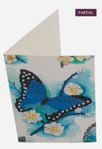 Blue Butterfly, 10x15cm Crystal Art Card