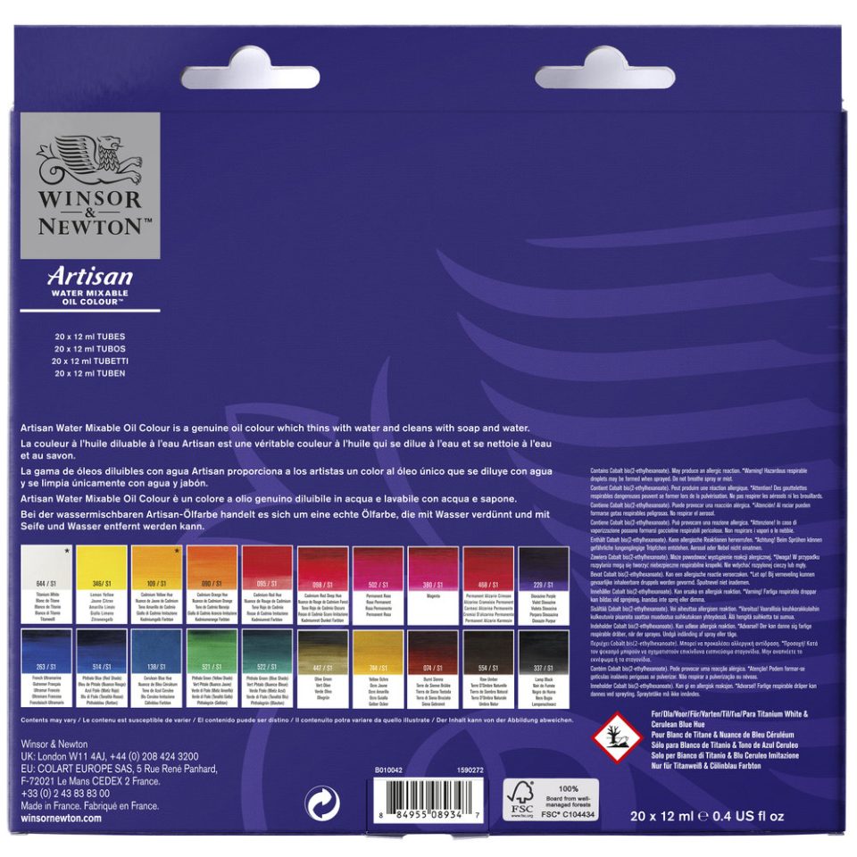 Artisan Water Mixable Oil Colour 20 x12ml