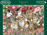 1000pc Floral Cats