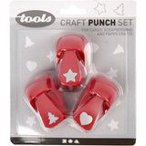Paper Punches, red, star, heart, christmas tree, s