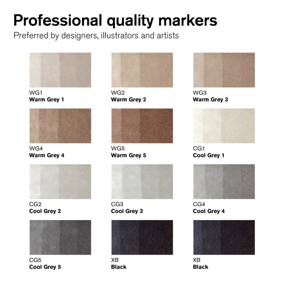 Winsor & Newton Promarker Brush 12 Greys