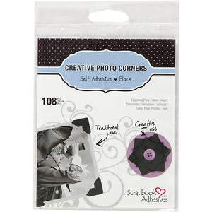 Photo Corners, 10 mm, 108 pcs, black