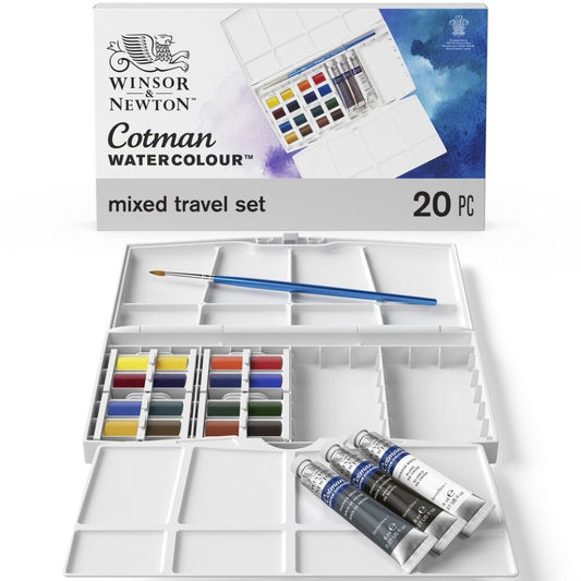Cotman Watercolours Painting Plus - 16 Half Pans & 3 Tubes. Product code: 0390375 Barcode: 094376954388